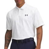 Men's Ua Tee To Green Printed Polo White--midnight Navy