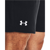 Men's Ua Rival Fleece Shorts Black--white