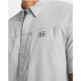 Men's Ua Fish Pro Hybrid Woven Short Sleeve Mod Gray--castlerock