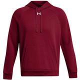 Men's Ua Rival Fleece Hoodie Cardinal--white