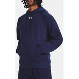 Men's Ua Rival Fleece Hoodie Midnight Navy--white