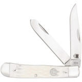 Cobratec Traditional Trapper Knife Folding Blade White Bone