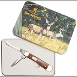 Browning Knife Tin Knife W/ Gift Tin Mule Deer Art