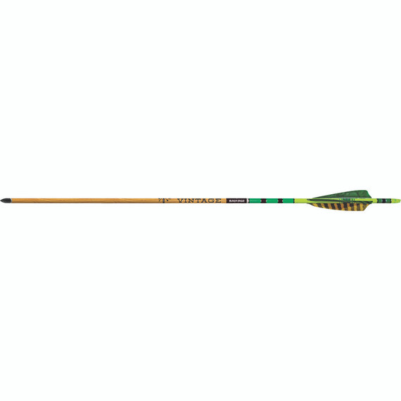 Black Eagle Vintage Traditional Arrows .005 350 Green/yellow Feathers 6 Pk.