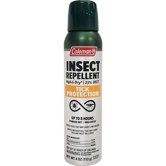 Coleman High And Dry Insect Rep 4oz 25% Deet Tick Protection