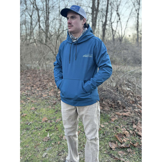 Finns And Flies Hoodie Blue Medium