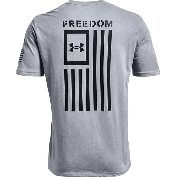 Under Armour Mens  Freedom Flag T-shirt Steel