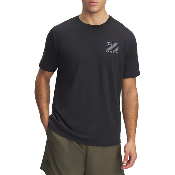 Men's Ua Freedom Left Chest Short Sleeve Black--titan Gray