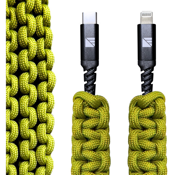 Dark Energy Lightning To C Paracord Cable  Black