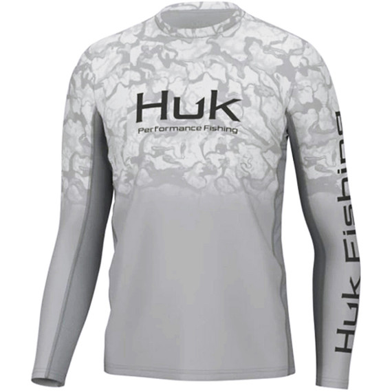 Huk Icon X Long Sleeve Crew Harbor Mist Reef