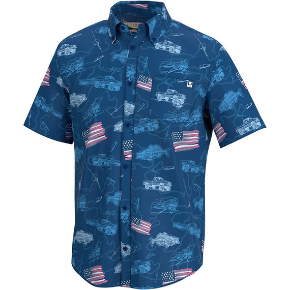 Huk Kona Fish And Flags Shirt Set Sail