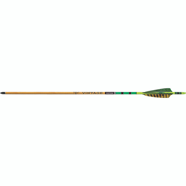Black Eagle Vintage Traditional Arrows .005 350 Green/yellow Feathers 6 Pk.