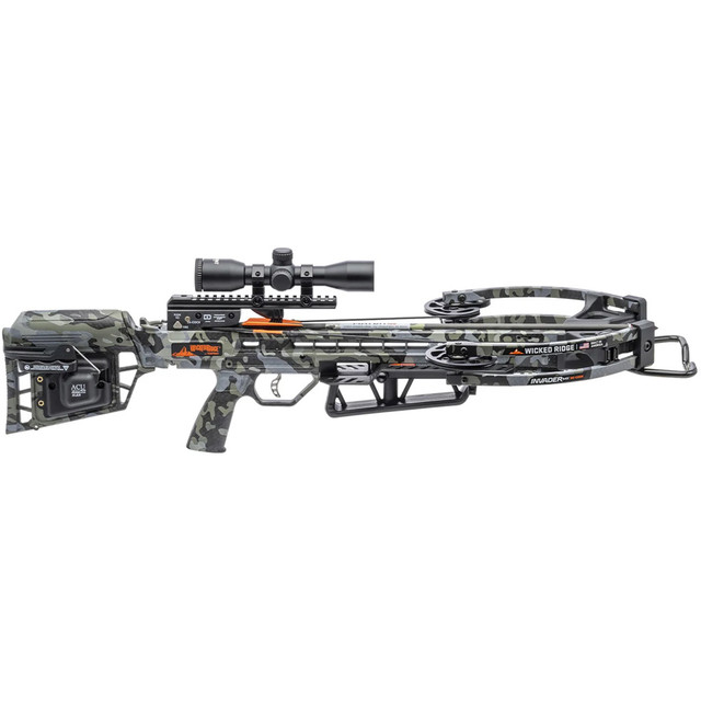 Wicked Ridge Invader M1 De-cock Crossbow Package Acudraw Pro View 400 Scope Peak Camo