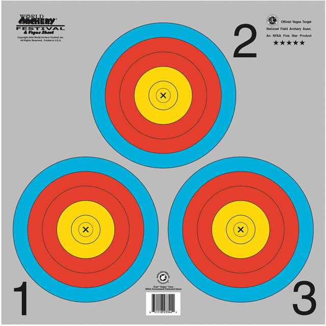 Maple Leaf Nfaa Indoor Vegas 3-spot Target 25 Pk.