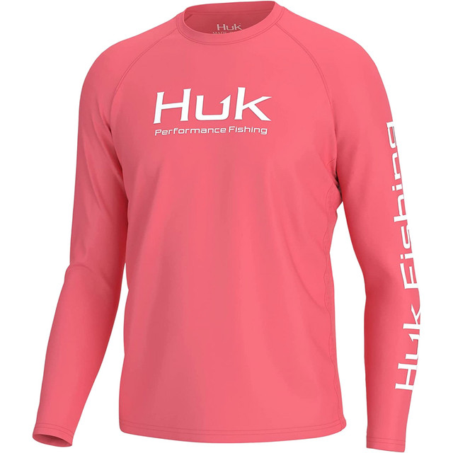 Huk Vented Pursuit Long Sleeve Sunwashed Red Large