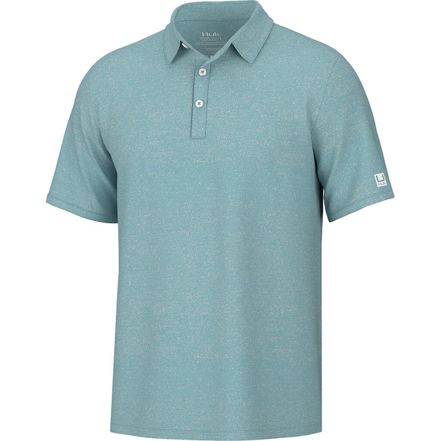 Huk Pursuit Heather Polo Mrn Blue Heather