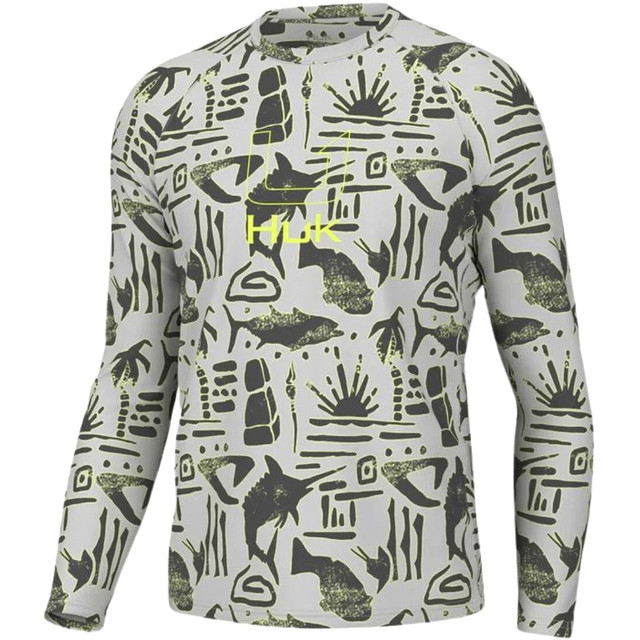Huk Tiki Beach Pursuit T-shirt Harbor Mist