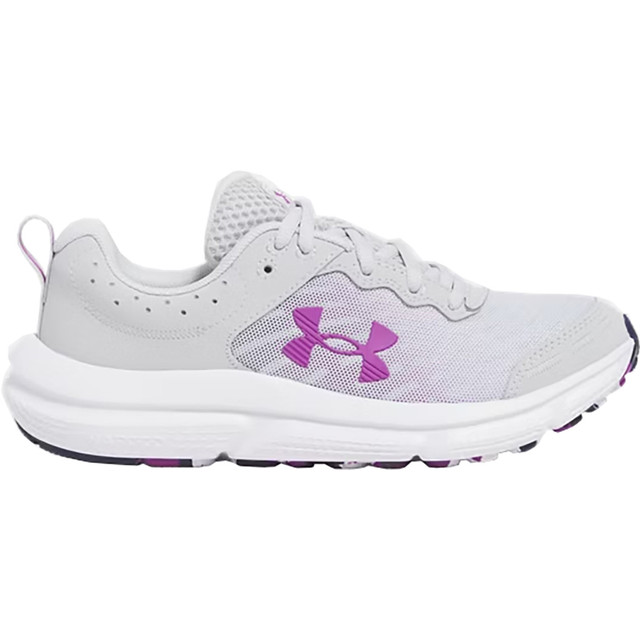 Women's Ua Charged Assert 10 Running Shoes Halo Gray-halo Gray-andromeda Purple