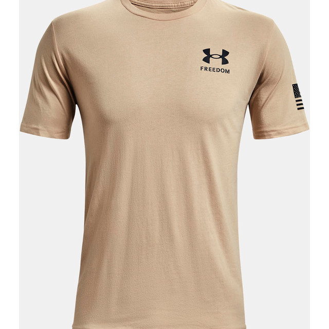 Ua New Freedom Flag Tee Desert Sand/black Xx-large