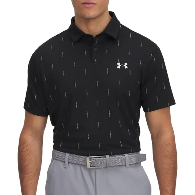 Men's Ua Tee To Green Printed Polo Black--summit White