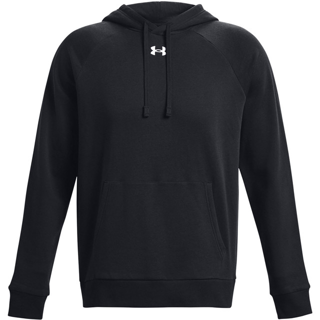 Men's Ua Rival Fleece Hoodie Black--white