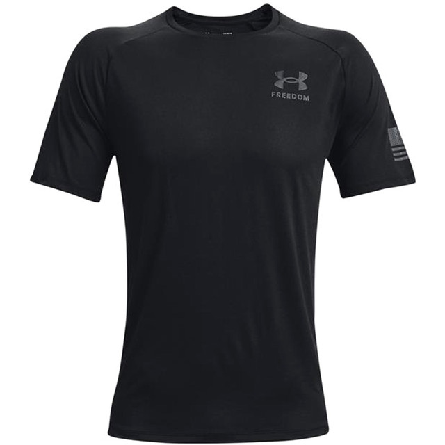 Men's Ua Techa Freedom Short Sleeve T-shirt Black--pitch Gray