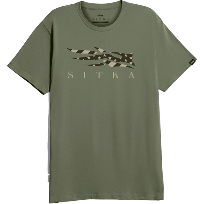 Sitka Icon Flag Tee Olive Green
