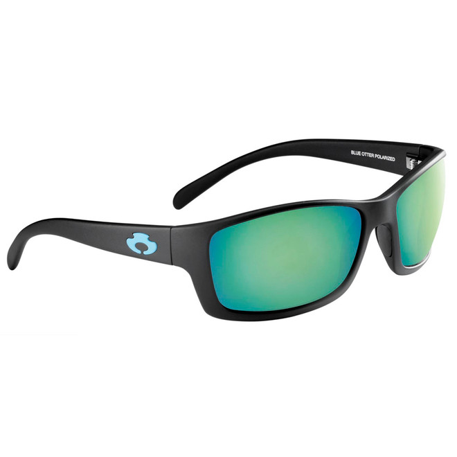 Blue Otter Polarized Oconee Sunglasses Matte Black/deep Green Lens