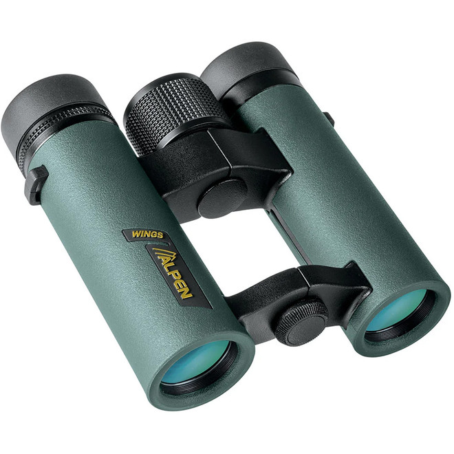 Alpen Wings Binoculars 8x26 Wide Angle, Open Bridge, Bak4 Glass, Green