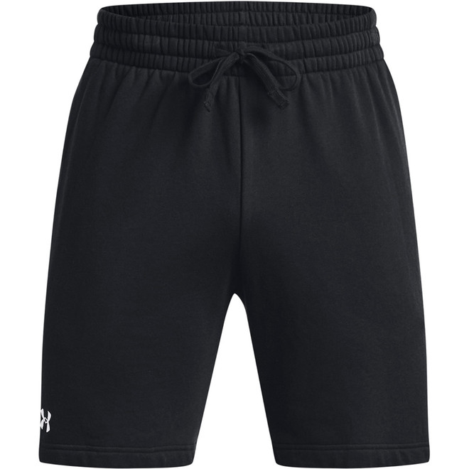 Men's Ua Rival Fleece Shorts Black--white
