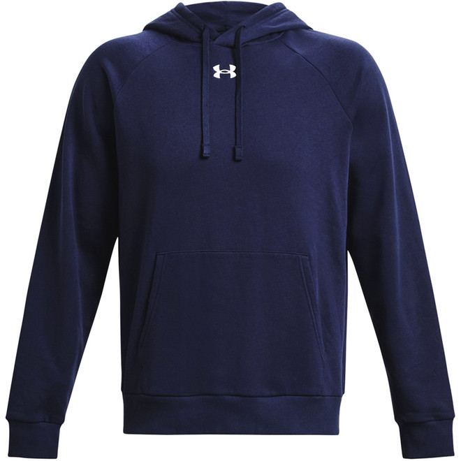 Men's Ua Rival Fleece Hoodie Midnight Navy--white