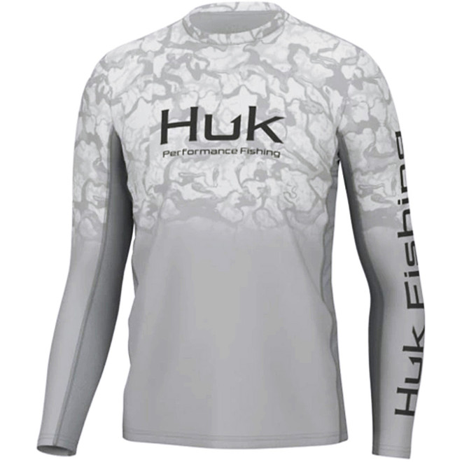 Huk Icon X Long Sleeve Crew Harbor Mist Reef