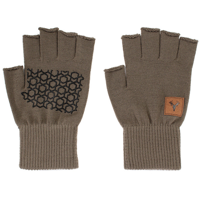 Hot Shot Fingerless Wool Glove Brown Osfm