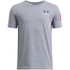 Boys' Ua Freedom Flag Short Sleeve Steel Light Heather--red