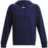 Men's Ua Rival Fleece Hoodie Midnight Navy--white