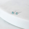 December baby birthstone earrings | white gold - blue zircon