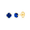 September CZ Birthstone Earrings baby/kids screw back | 14k gold