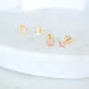 Mini butterfly baby earrings screw back 14k gold + mother of pearl