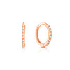 Girls Pave Huggie Hoop Earrings | 14K Rose Gold