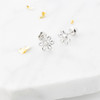 Baby/Kid's Flower Earrings w/Diamond Accent | Silver