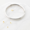 Girls Bangle Bracelet w/beaded edge - Silver