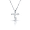 Cross w/ Diamond Teen Necklace | Silver