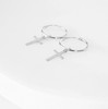 Cross hoop earrings | white gold | Teen jewelry