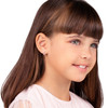Kids heart dangle screw back earrings | 14k White Gold