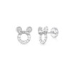 Girls/kids mouse earrings | screw back | 14k white gold