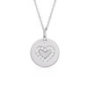 Diamond heart disc necklace | 14k white gold 