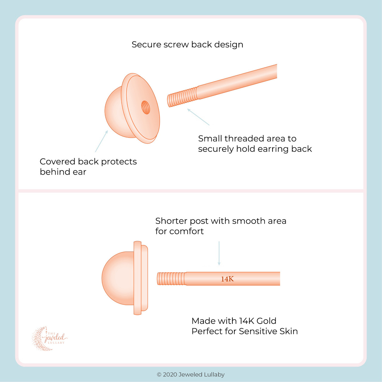Miss Mouse Baby/Kids CZ Screw Back Earrings - Pink | 14k Rose Gold 