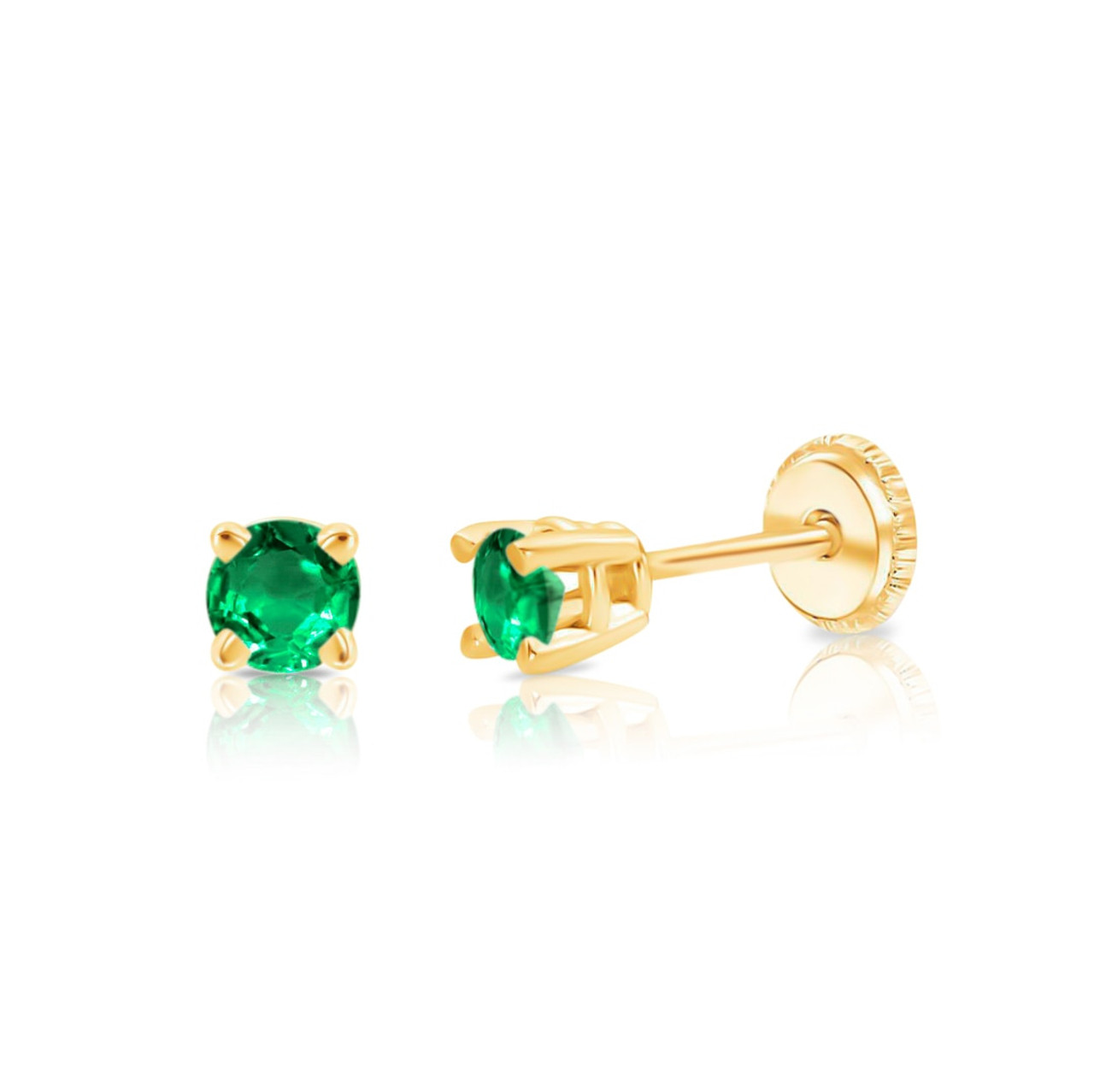 Kid & Teen Jewelry - 14K Yellow Gold Round CZ Leverback Girls Earrings –  Loveivy.com