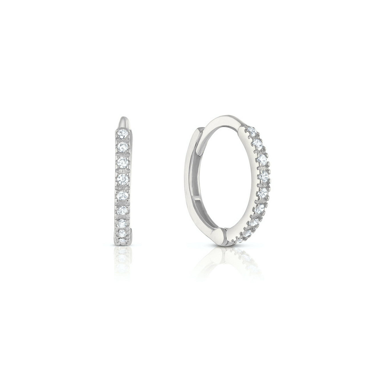 childrens white gold hoop earrings