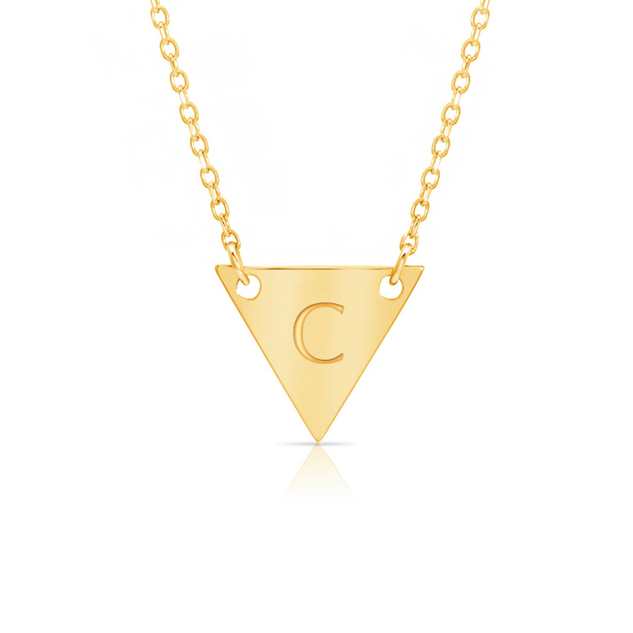 14kt Gold Mini Diamond Triangle Necklace– MATEO